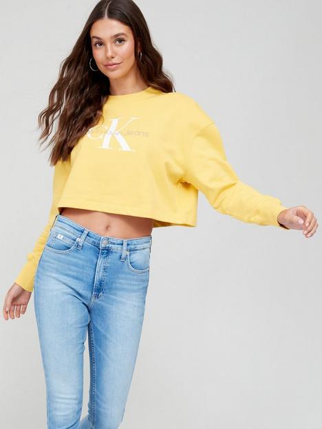 calvin-klein-jeans-seasonal-monogram-crew-neck-top-yellow