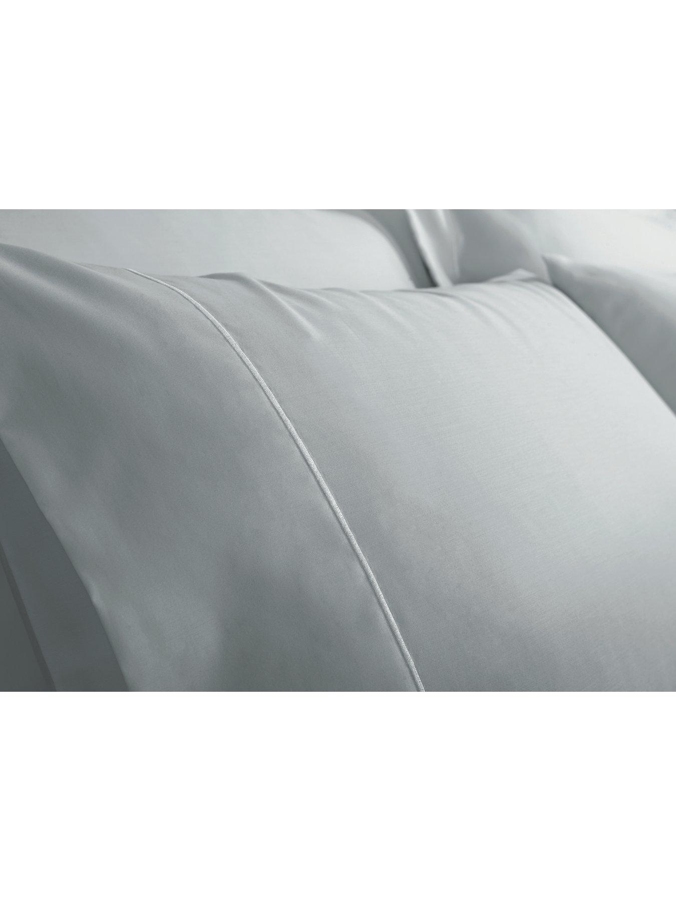Product photograph of Bianca Fine Linens Luxury 800 Thread Cotton Sateen Standard Pillowcase - Grey from very.co.uk