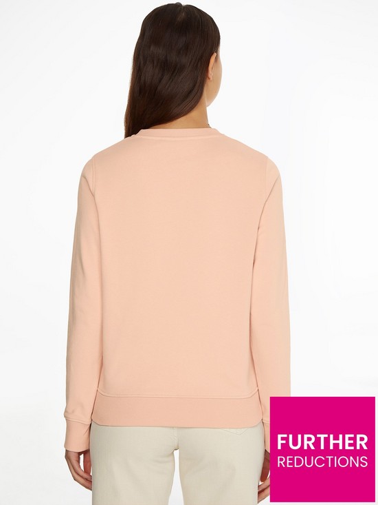 stillFront image of calvin-klein-core-logo-long-sleeve-cotton-sweatshirt-pink