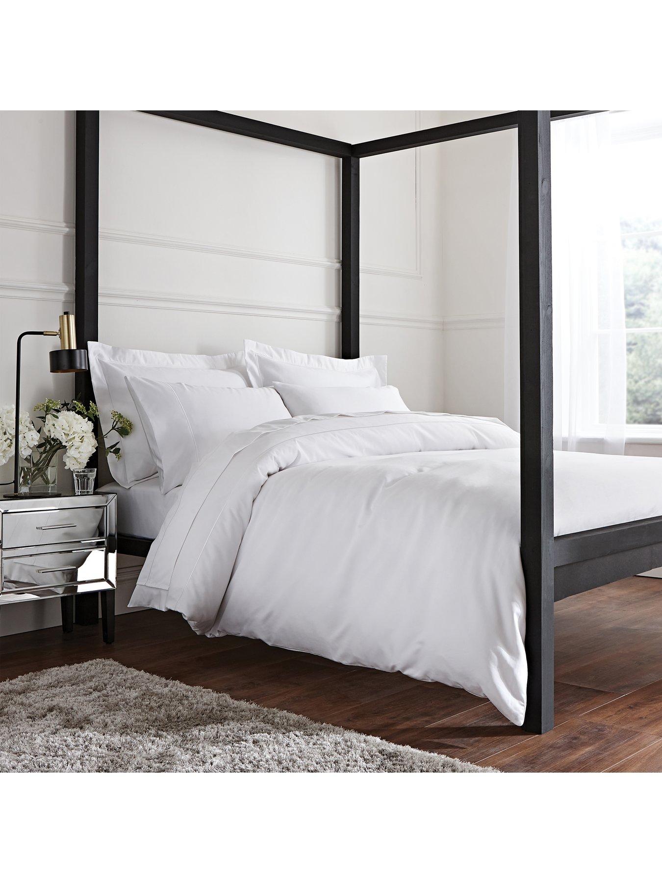 Bianca Luxury 800 Thread 100% Cotton Sateen Duvet Cover Set - White