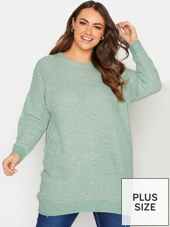 front image of yours-essential-jumper-mint