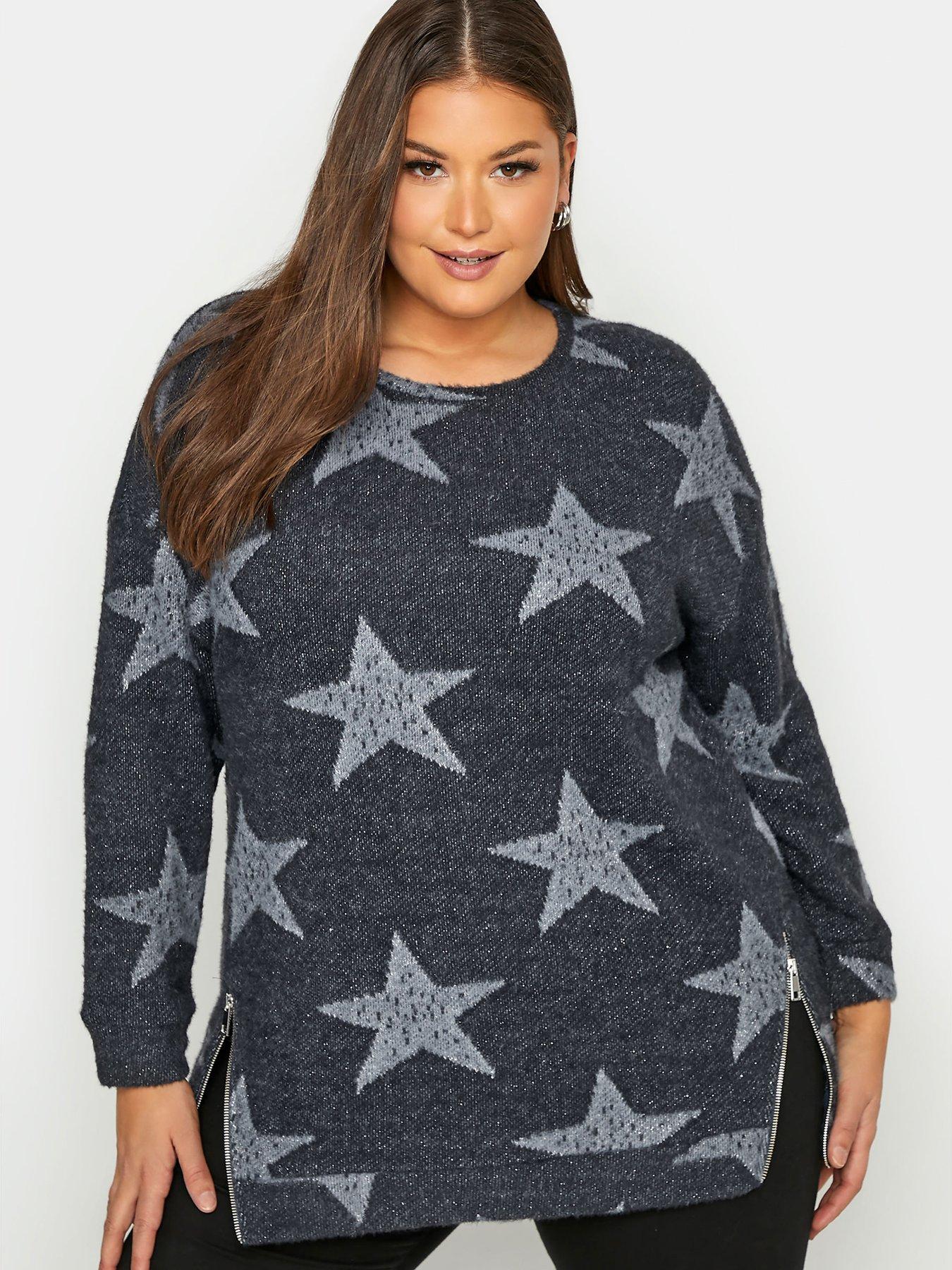 Women Glitter Star Sweater