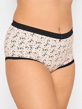 Yours 5 Pack Ditsy Floral Full Briefs, Black, Size 34-36, Women