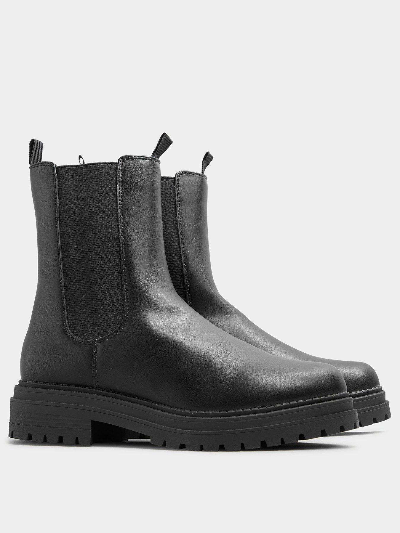 Women Yours Chunky High Chelsea Boot - Black