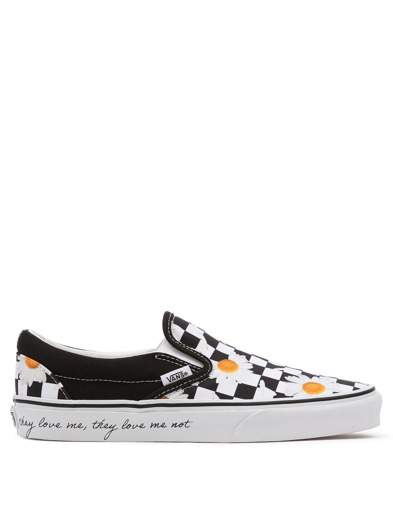 black womens vans slip on