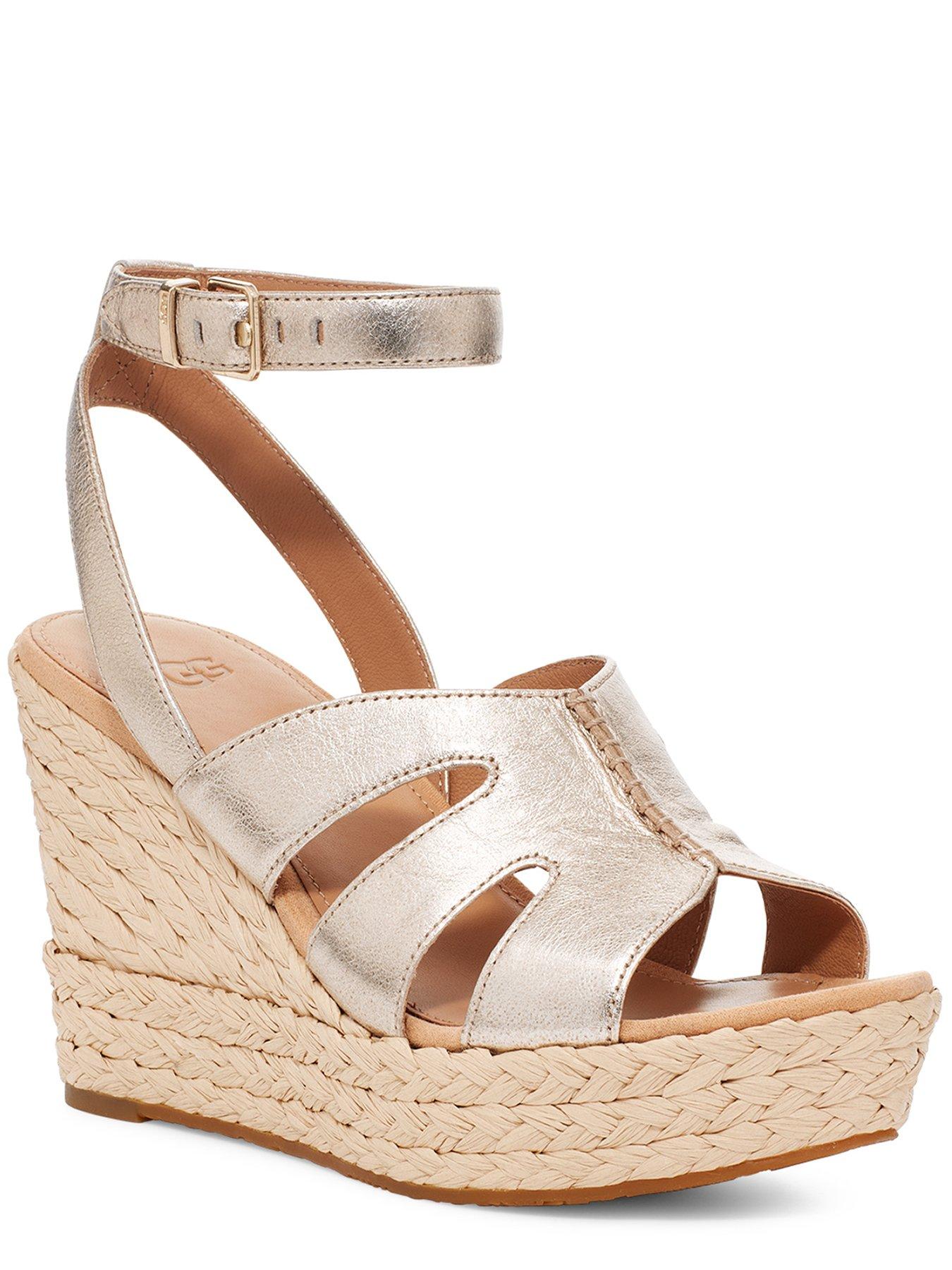 Ladies Careena Wedge Sandals Gold