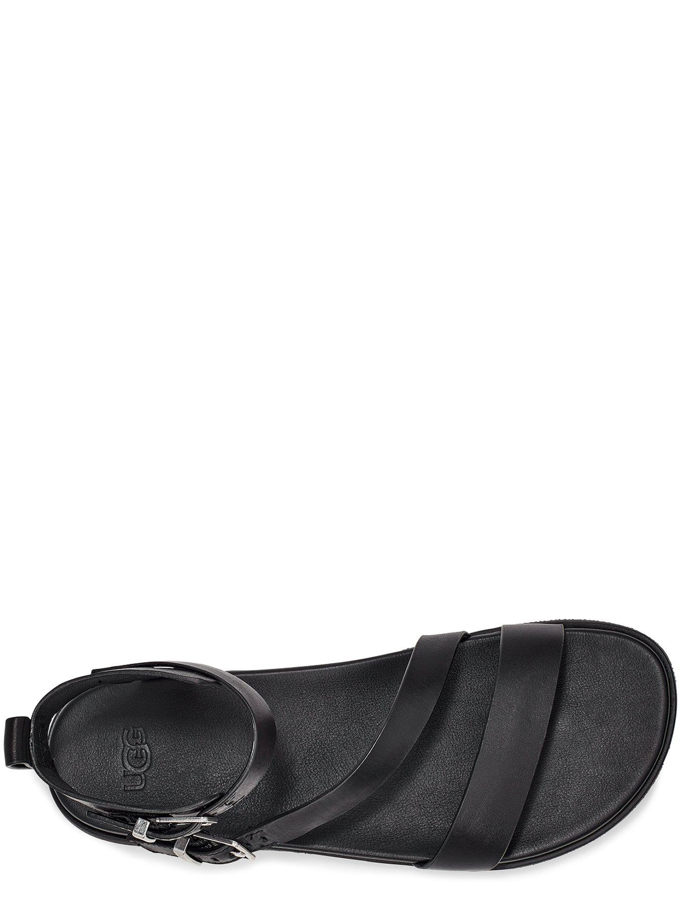 UGG Solivan Strap Flat Sandals - Black | Very.co.uk