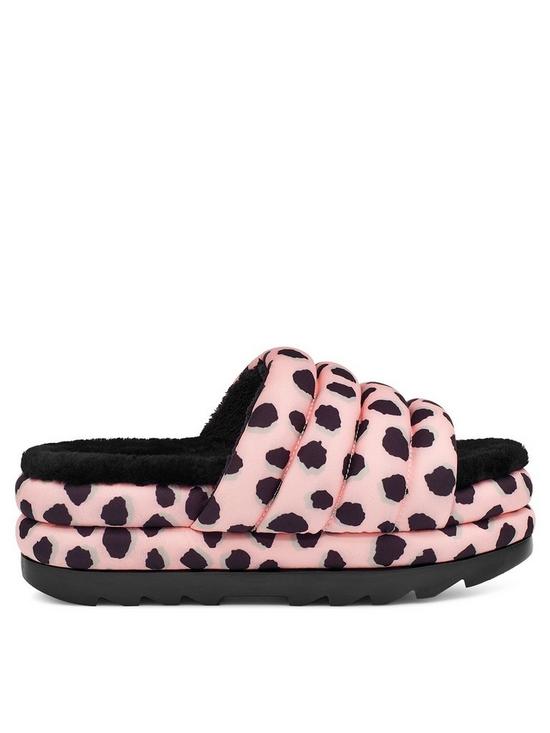 front image of ugg-puft-slide-cheetah-print-slippers