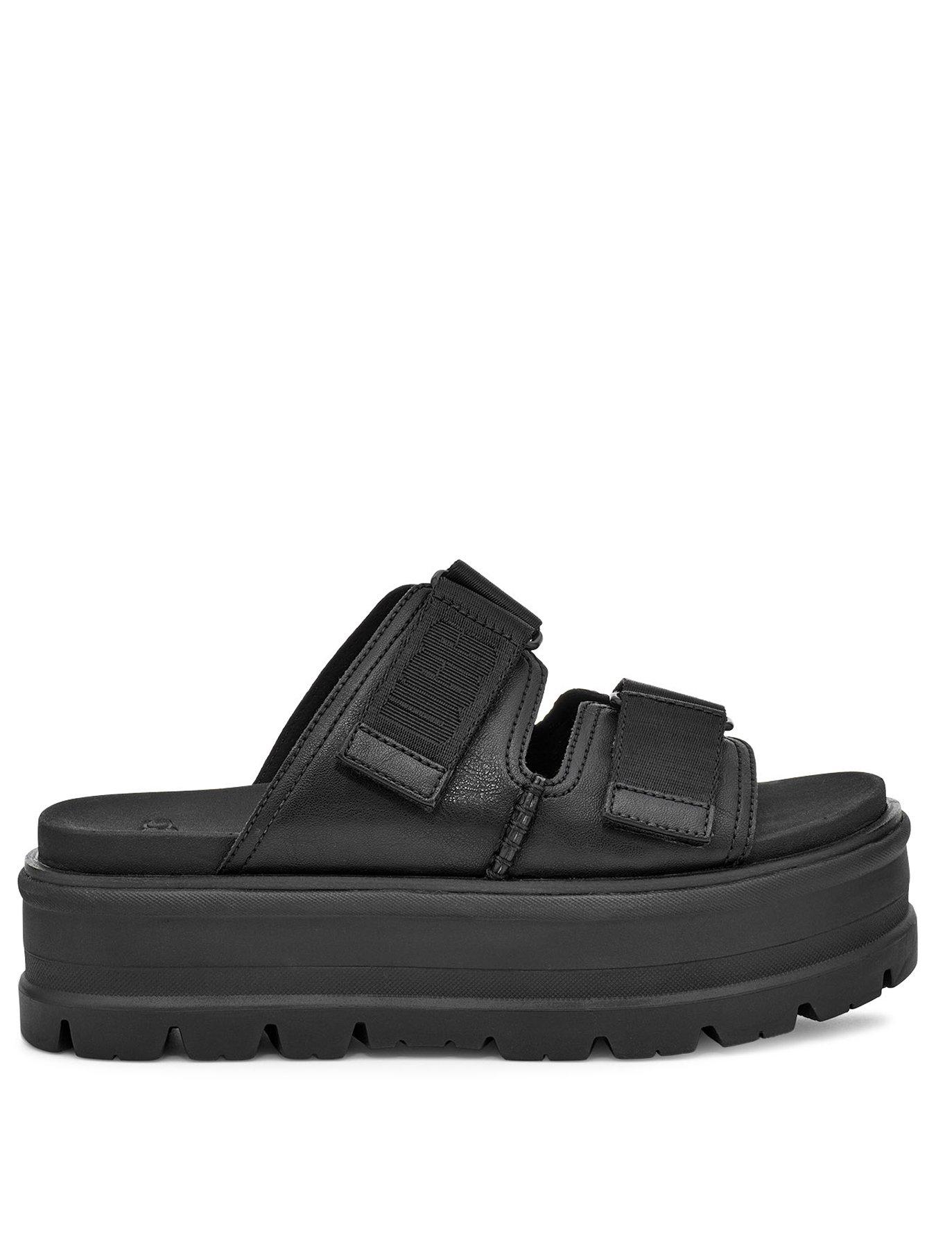 UGG Clem Wedge Sandals - Black | very.co.uk