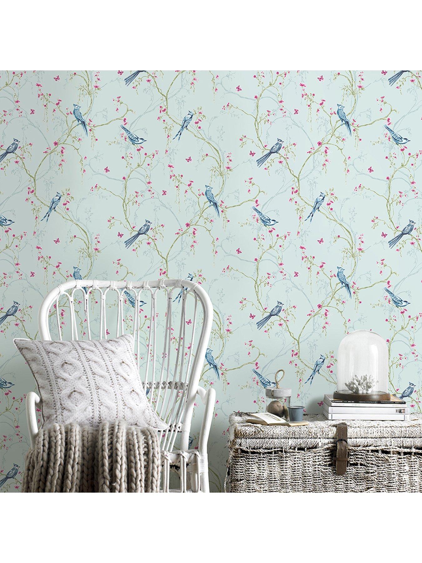 Superfresco Easy Songbird Duck Egg Wallpaper very.co.uk