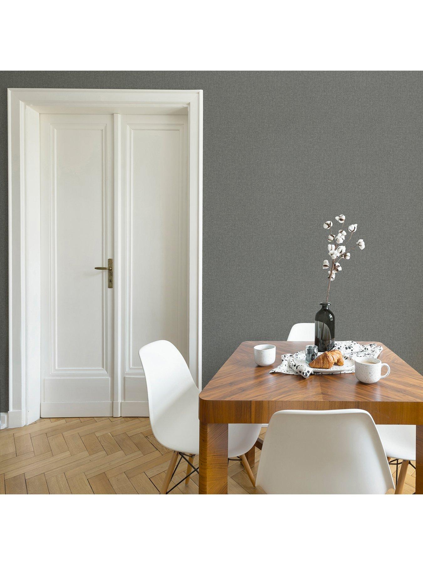 Product photograph of Fresco Fresca Plain Dark Grey Wallpaper from very.co.uk