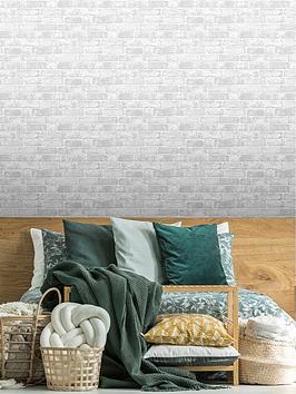 Product photograph of Fresco White Brick Wall Wallpaper from very.co.uk