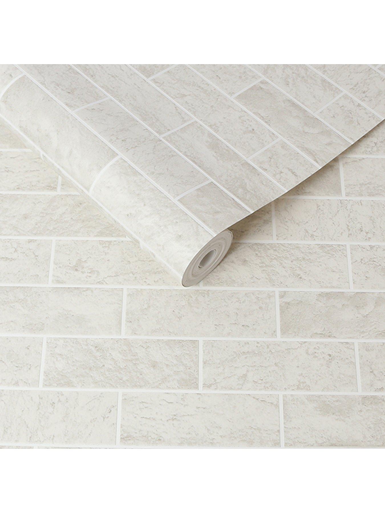Contour Natural Tile Kitchen & Bathroom Wallpaper very.co.uk
