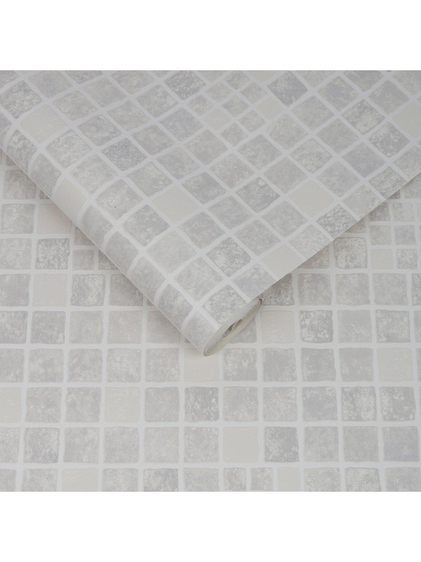 Contour Earthen Mid Grey Kitchen & Bathroom Wallpaper Very.co.uk