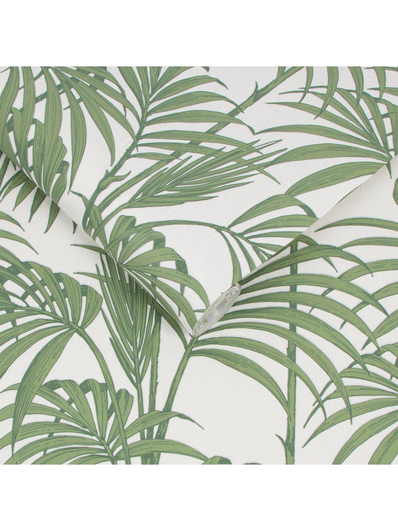 JULIEN MACDONALD Honolulu Palm Green Designer Wallpaper | very.co.uk