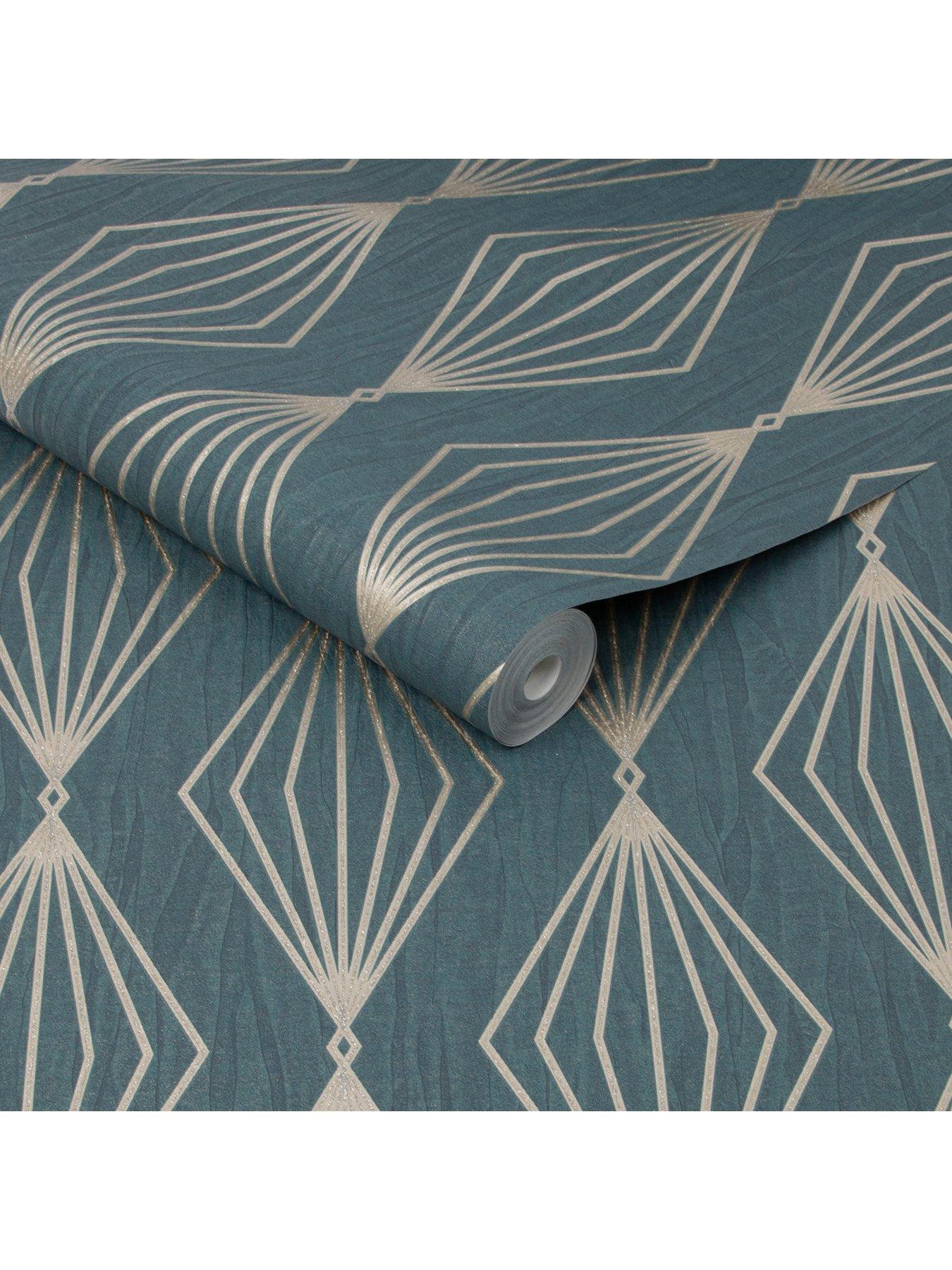 Boutique Marquise Geo Emerald Wallpaper very.co.uk