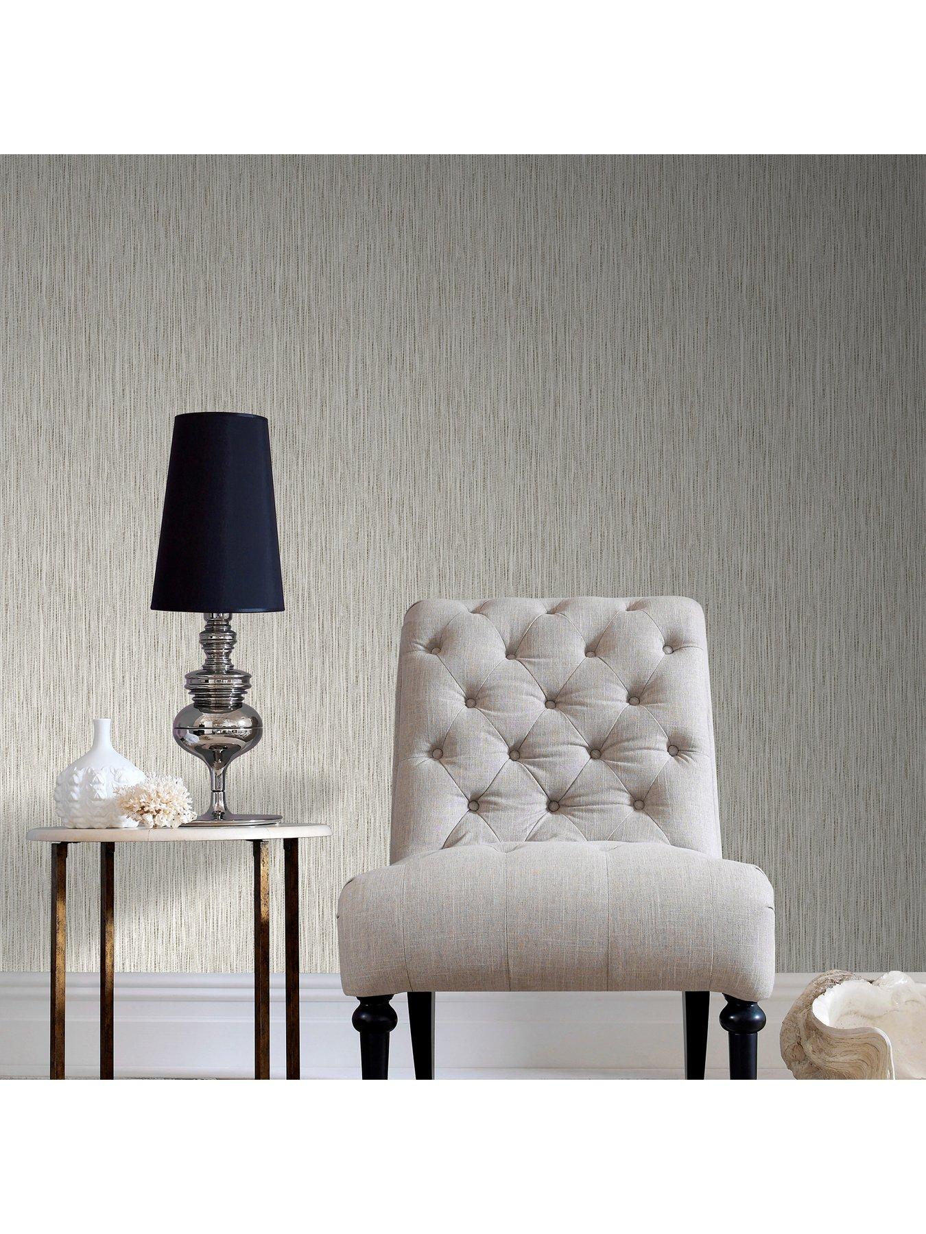 Boutique Grasscloth Cream Wallpaper very.co.uk