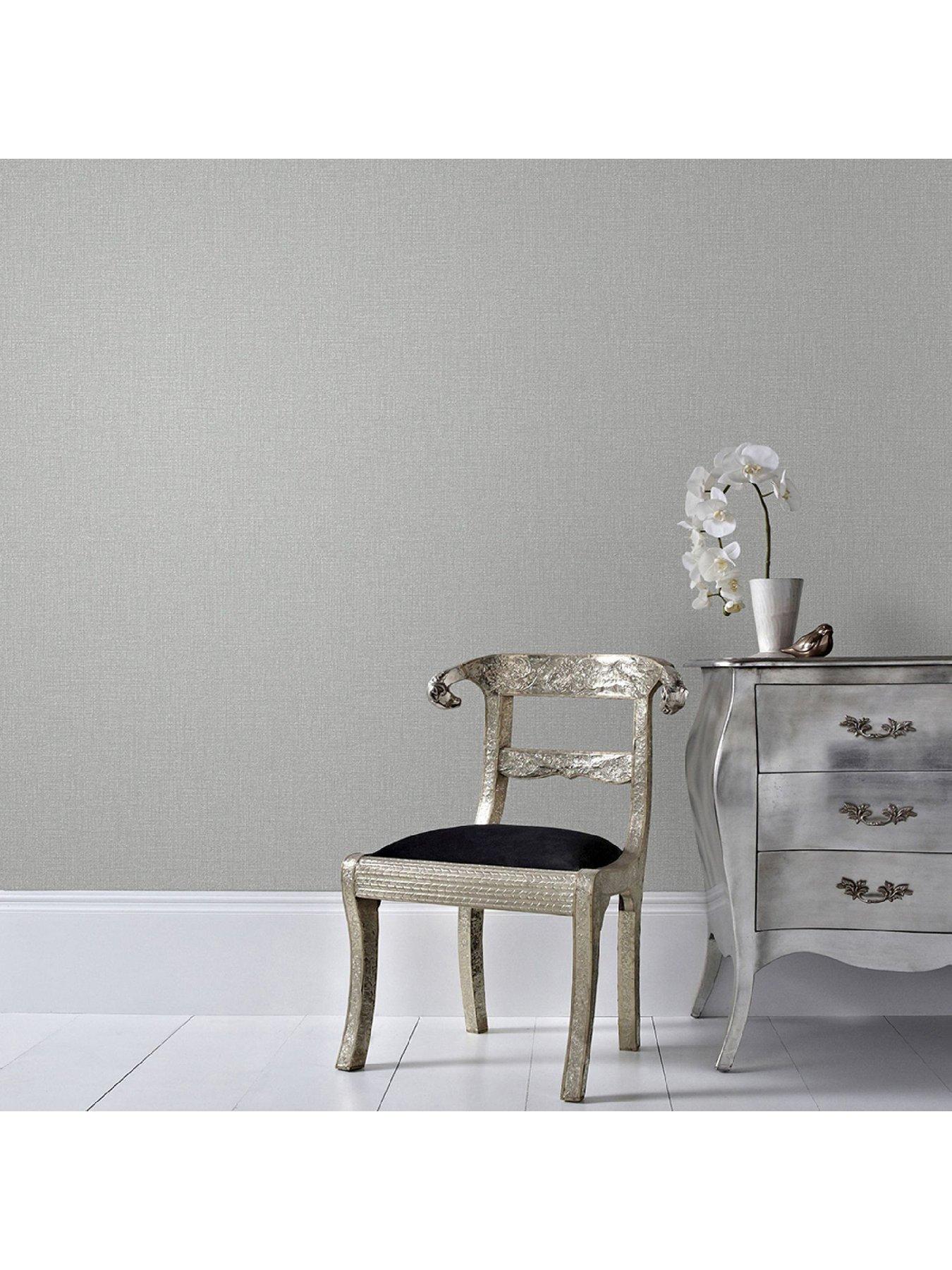 Product photograph of Boutique Chenille Grey Silver Wallpaper from very.co.uk