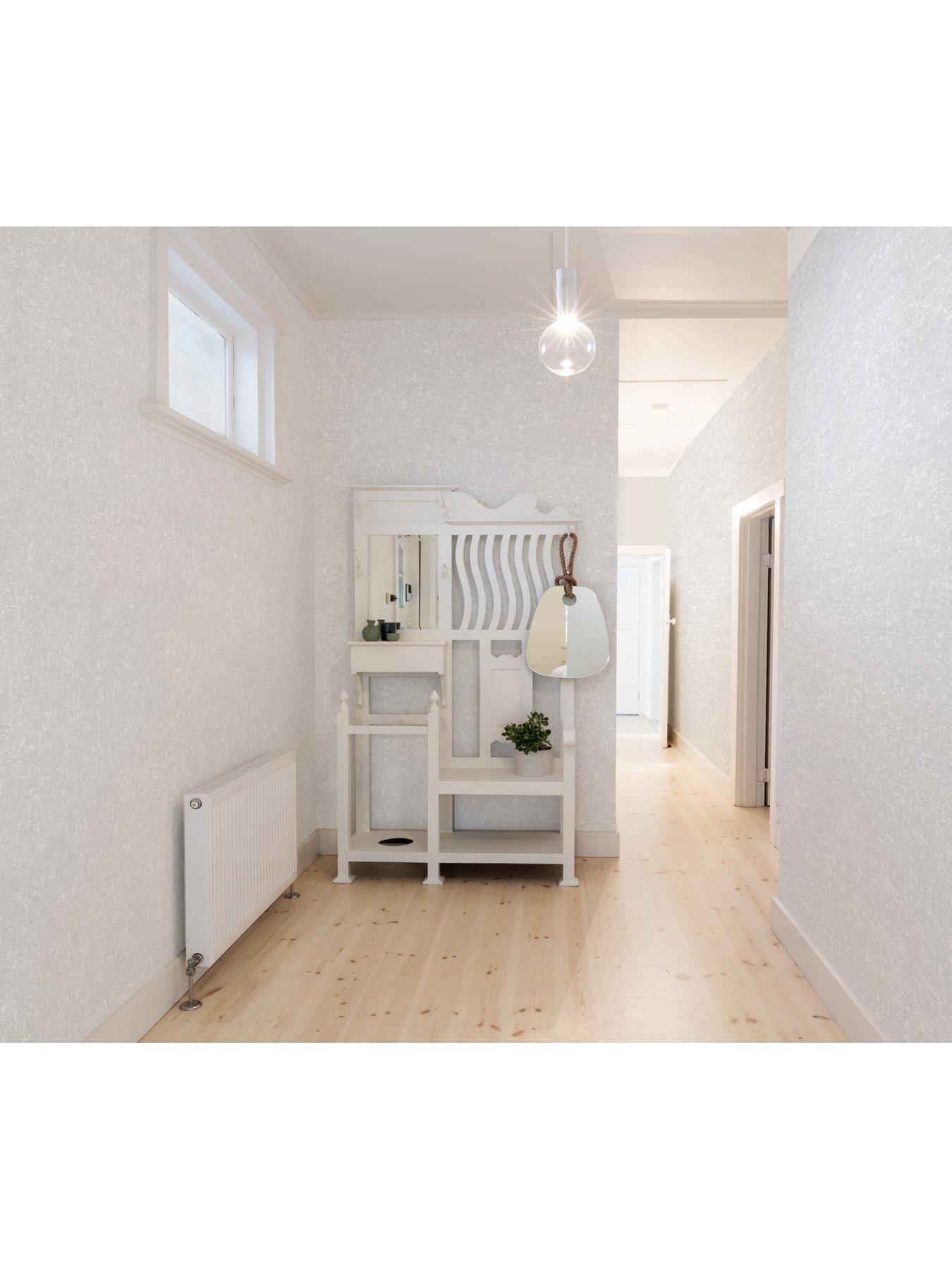 Image 1 of 3 of Superfresco Paintable Hessian White Paintable Wallpaper