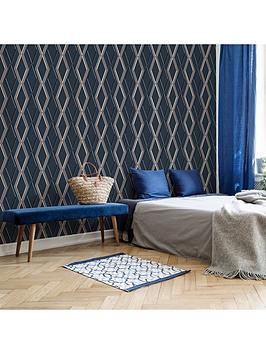 Product photograph of Superfresco Easy Prestige Geo Navy Wallpaper from very.co.uk