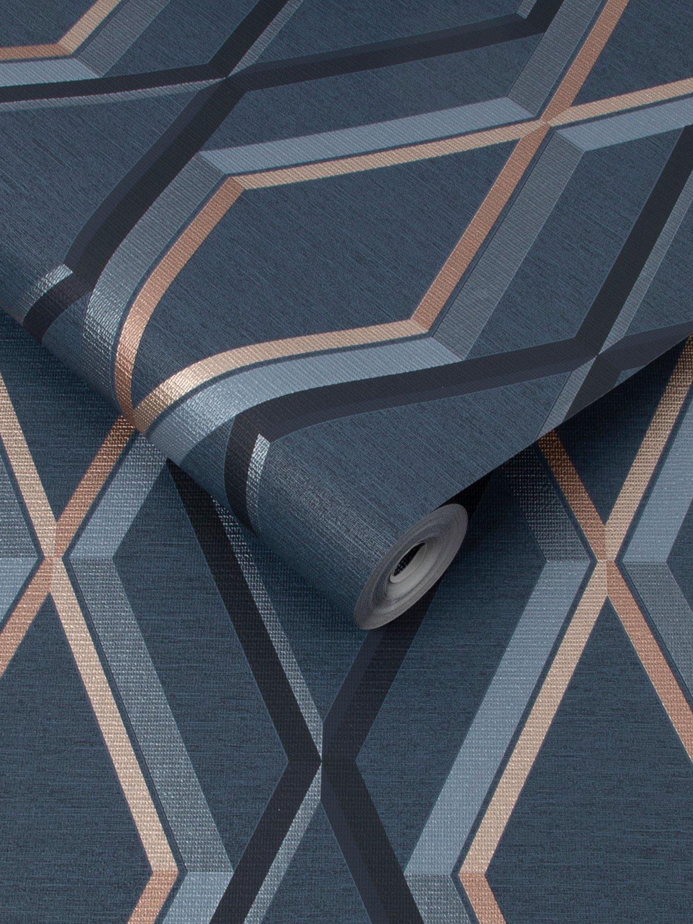 Image 3 of 3 of Superfresco Easy Prestige Geo Navy Wallpaper