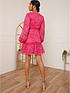  image of chi-chi-london-long-sleeve-lace-mini-dress--nbsppink