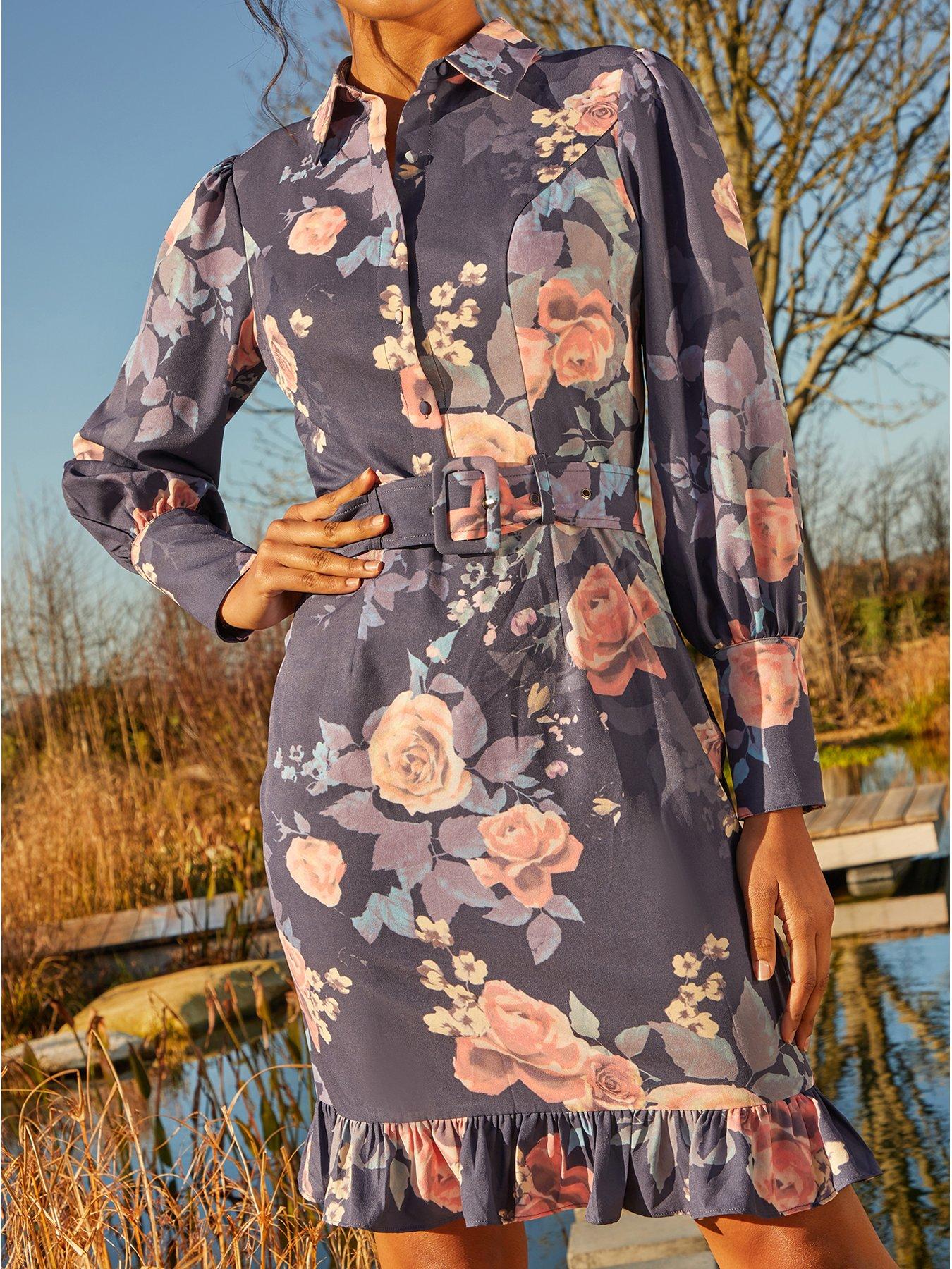 Chi chi navy floral dress hotsell