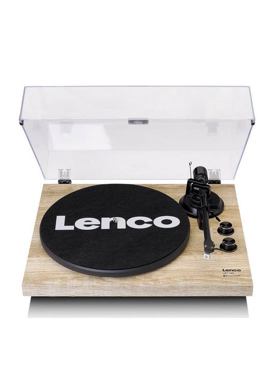 front image of lenco-lbt-188-pine-turntable