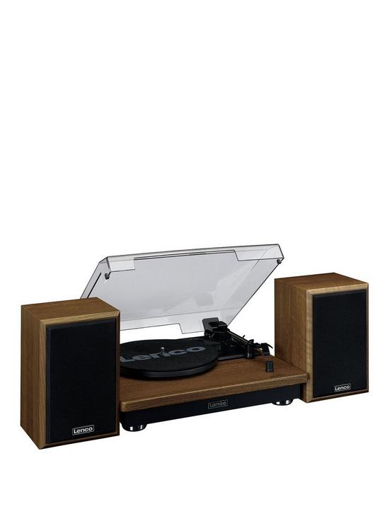 stillFront image of lenco-ls-100-turntable-and-hi-fi-speakers