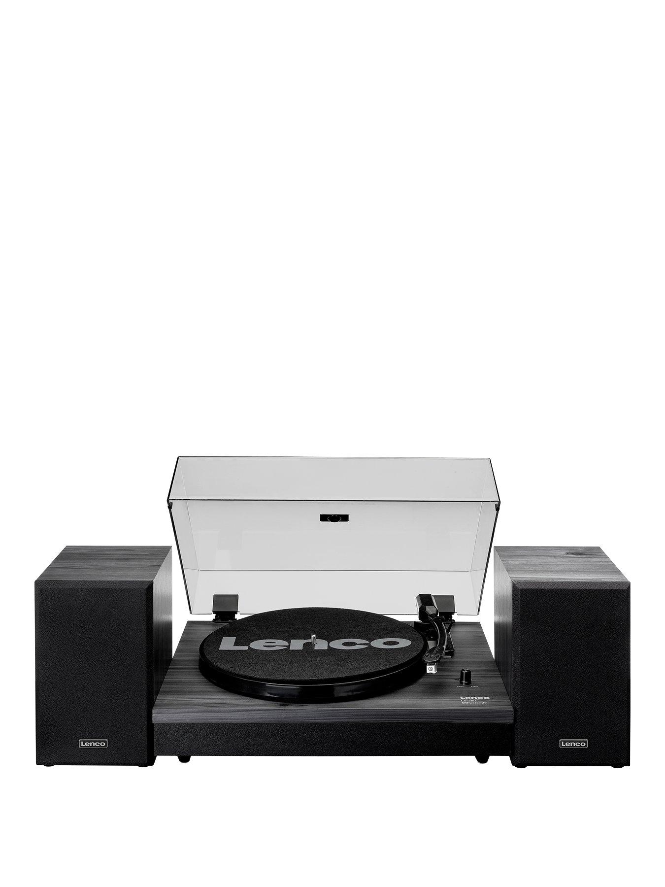 Image of Lenco LS-300 Black Turntable and Hi Fi Speakers
