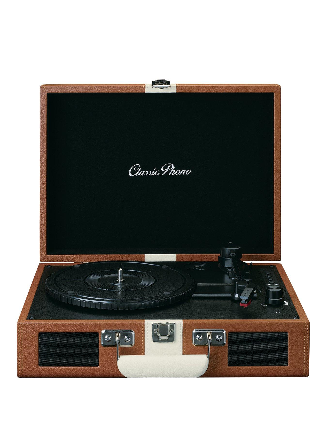 TT-Classic Light Record Player, Smooth-running belt drive, Bluetooth, 3  speeds: 33 / 45 / 78 rpm, Integrated stereo speakers, AUX input, RCA  line out, Dust cover, LED illumination