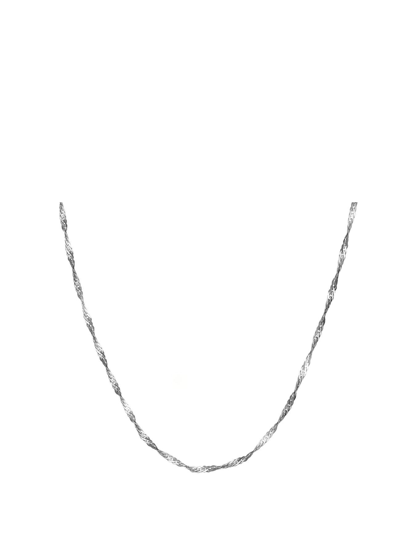 Product photograph of The Love Collection Sterling Silver Disco Twist Diamond Cut Adjustable Necklace from very.co.uk