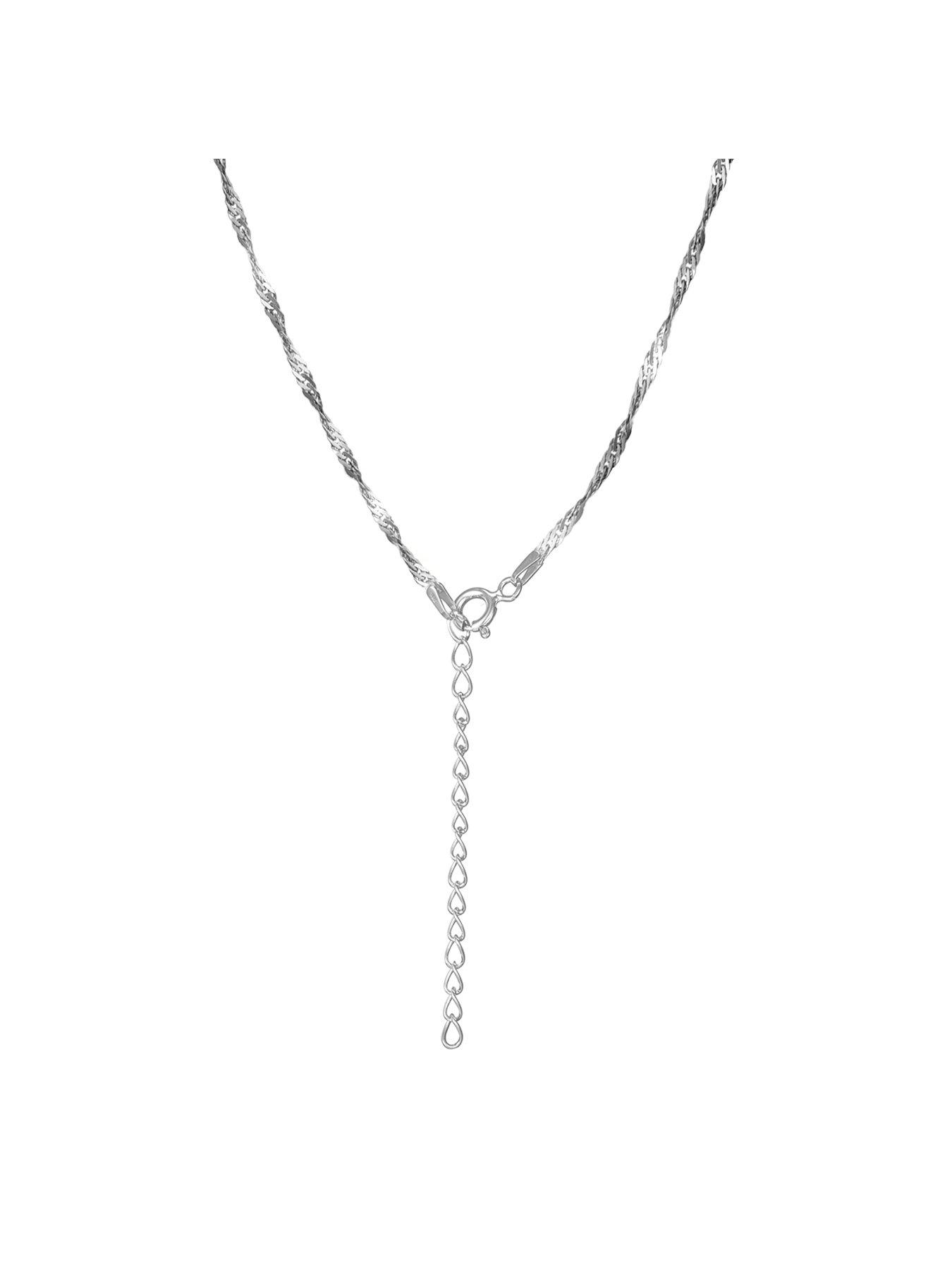 Image 4 of 5 of The Love Collection Sterling Silver Disco Twist Diamond Cut Adjustable Necklace
