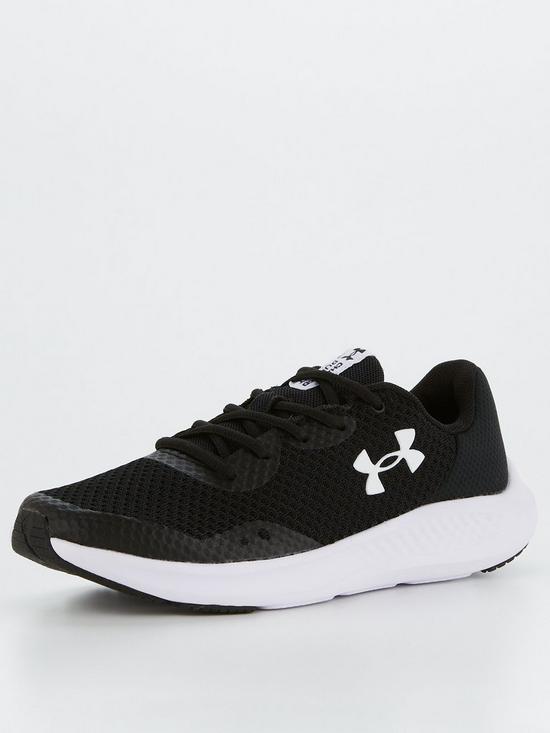 UNDER ARMOUR Junior Charged Pursuit 3 Trainers -Black/White | very.co.uk