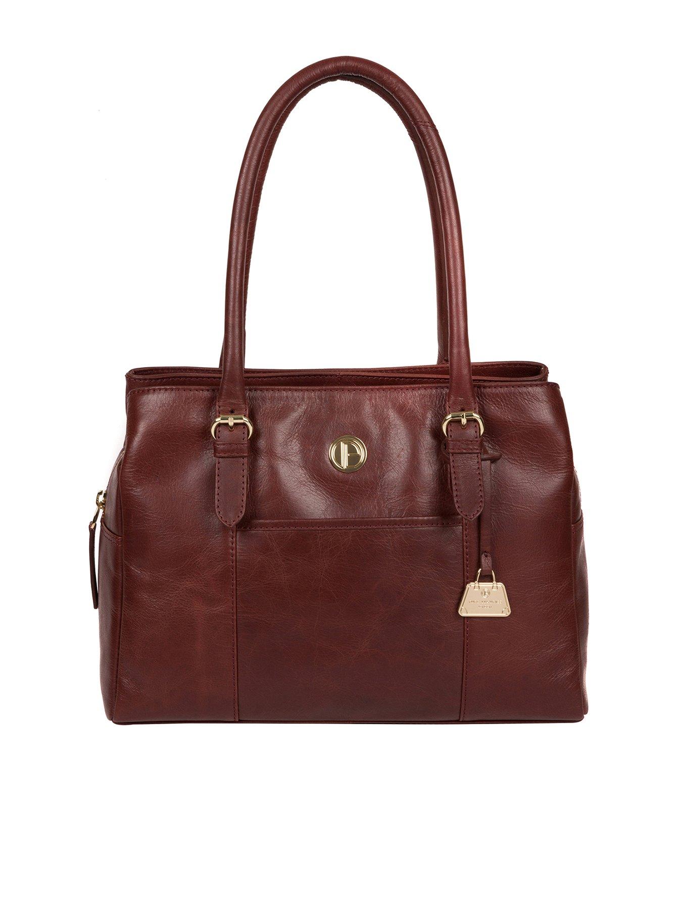 Bags & Purses Fleur Leather Zip Top Handbag - Chestnut