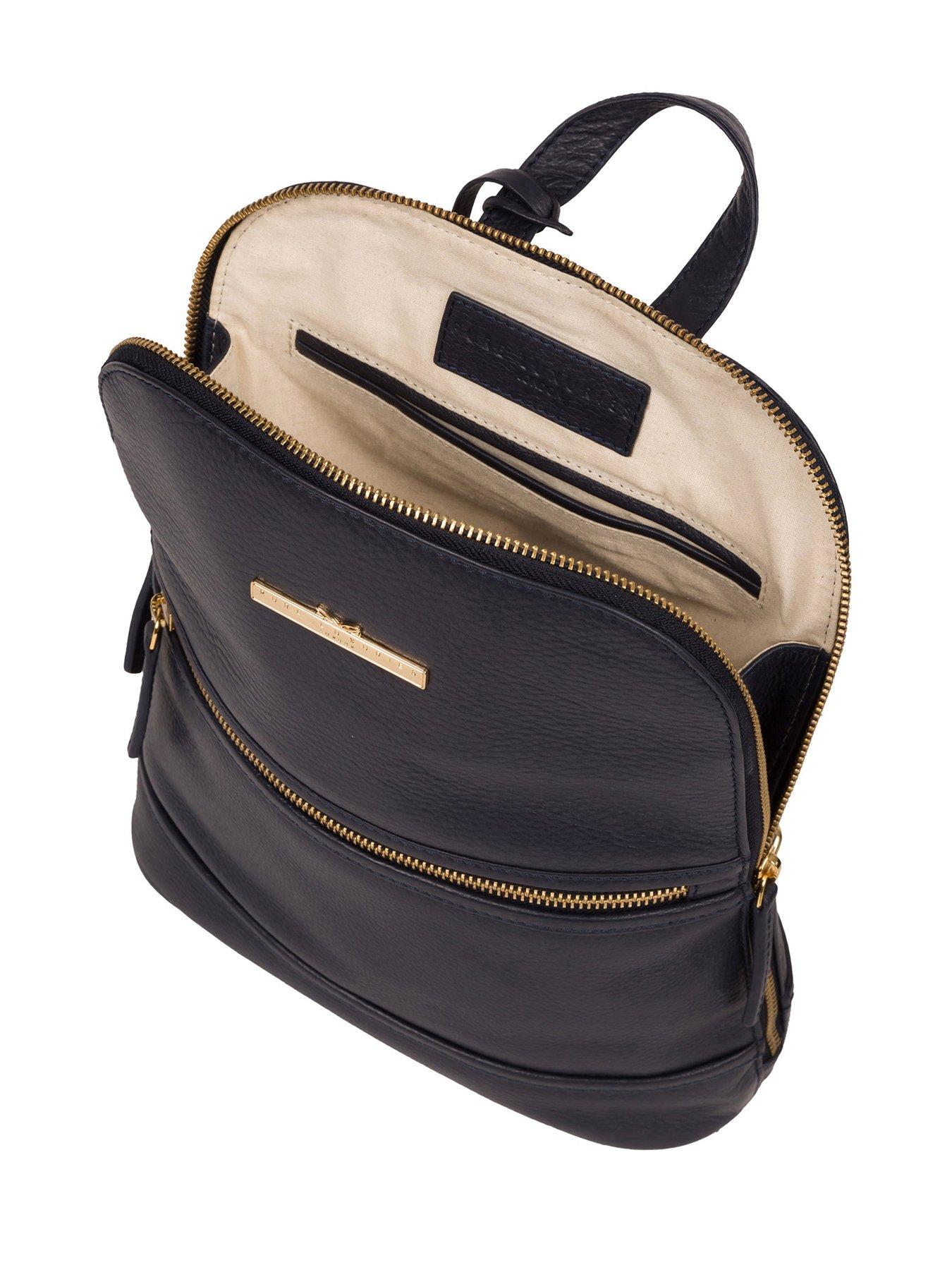  Elland Leather Zip Top Backpack - Navy