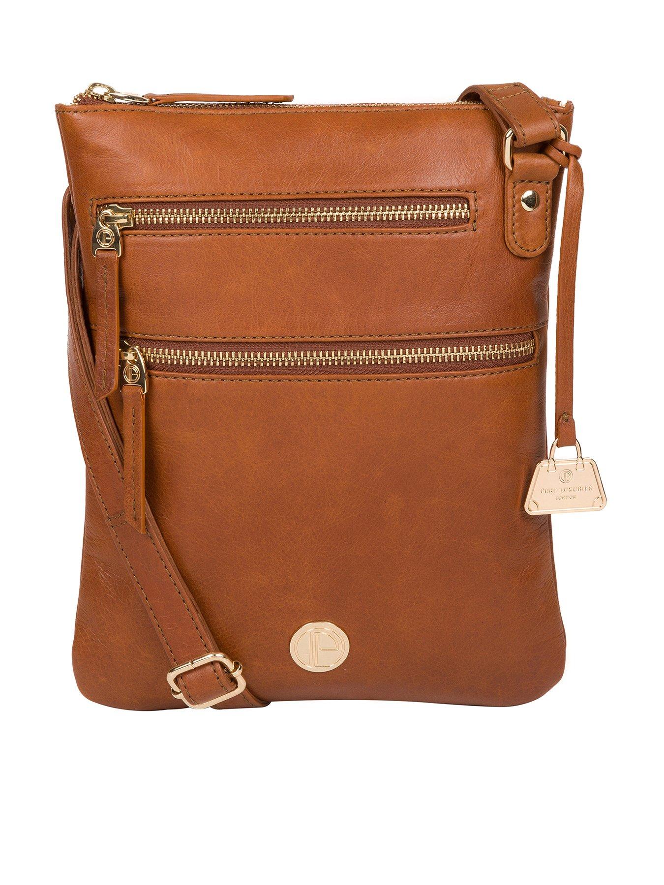 Bags & Purses Gardenia Leather Zip Top Cross Body Bag - Hazlenut