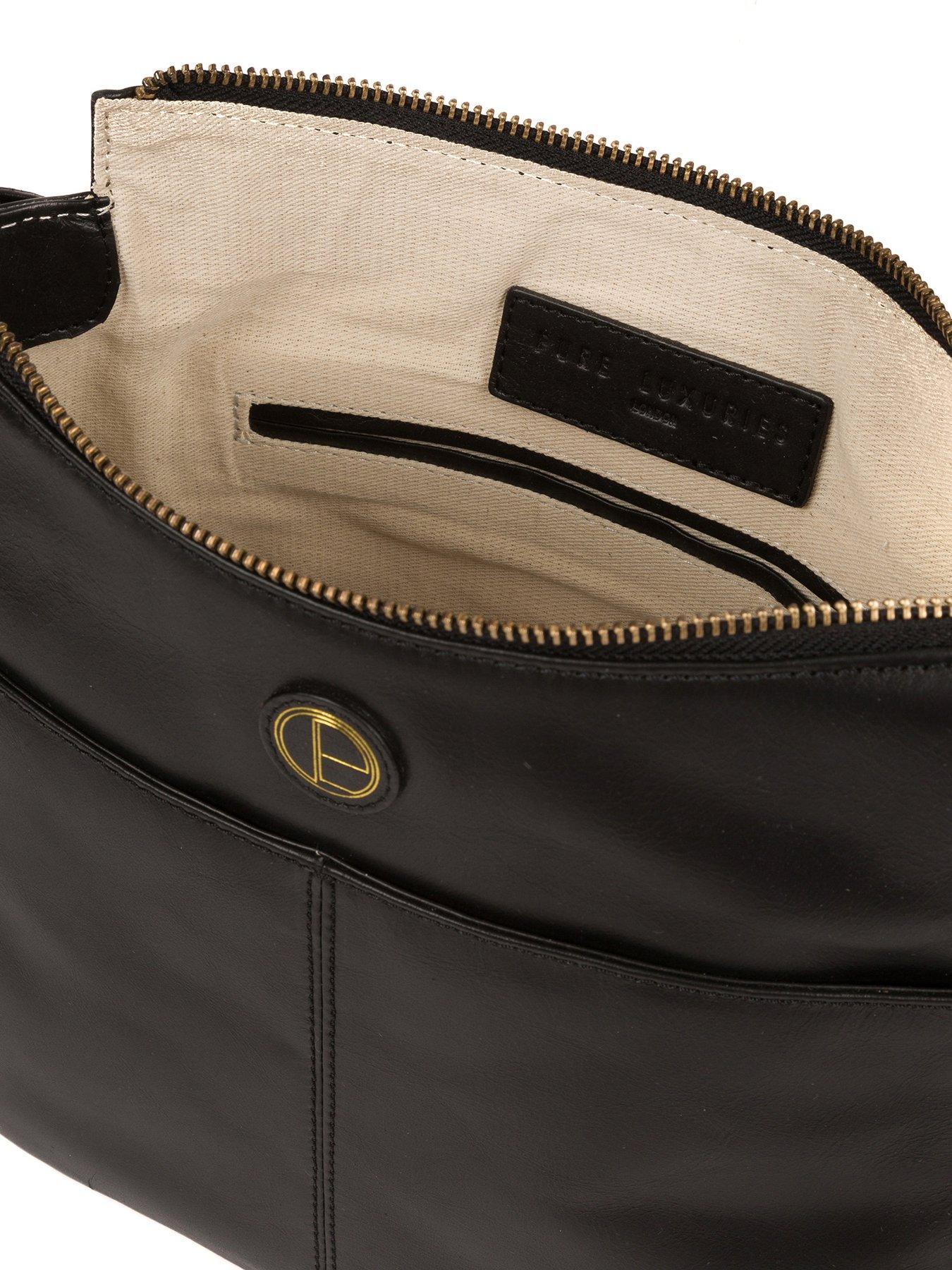 Bags & Purses Farlow Vintage Leather Zip Top Shoulder Bag - Black