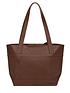  image of pure-luxuries-london-portslade-leather-zip-top-tote-bag-ombreacutenbspchestnut