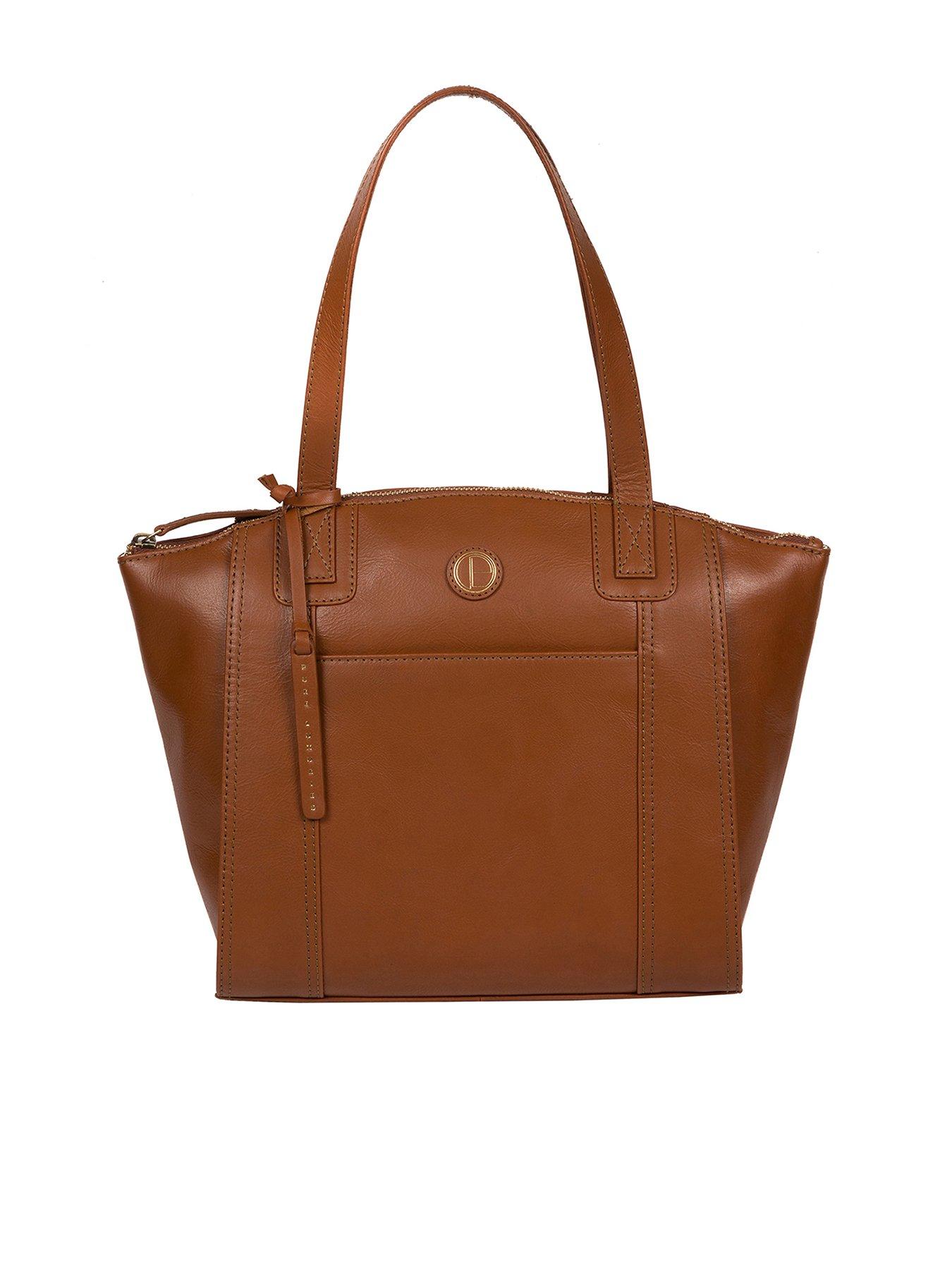  Jura Vintage Leather Zip Top Handbag - Tan