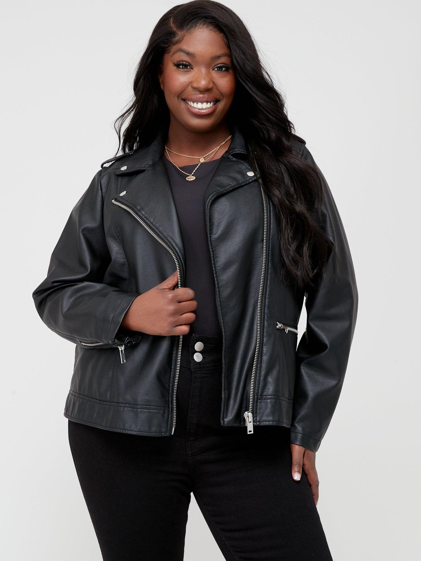 Real leather biker on sale jacket womens uk