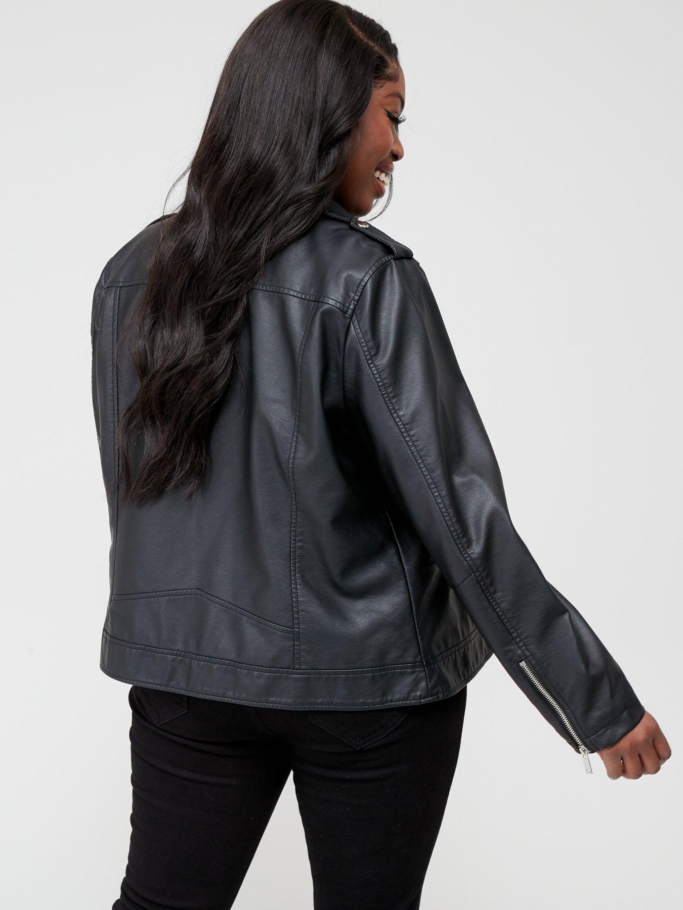 Curve leather outlet jacket