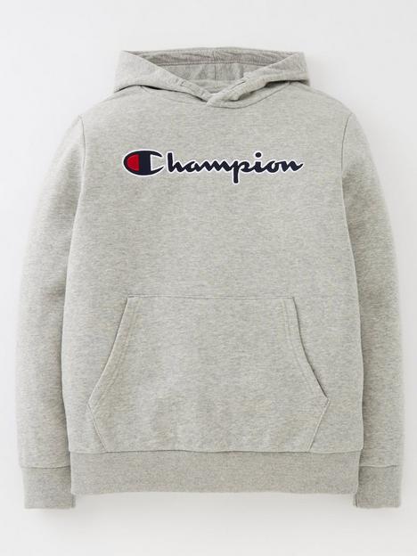 champion-junior-boys-large-logo-overhead-hoody-grey-marl