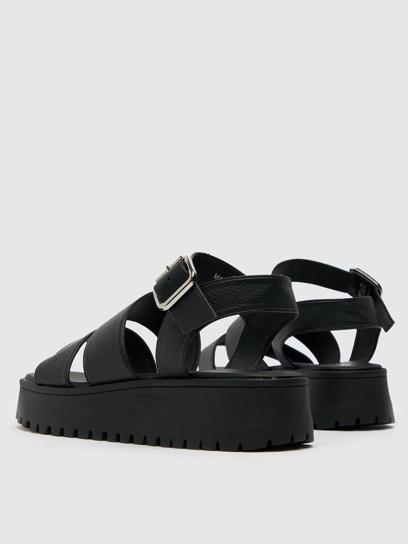 schuh black platform sandals