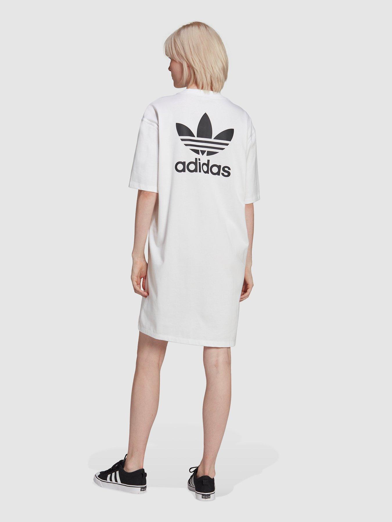 adidas Originals Tee Dress - White | very.co.uk