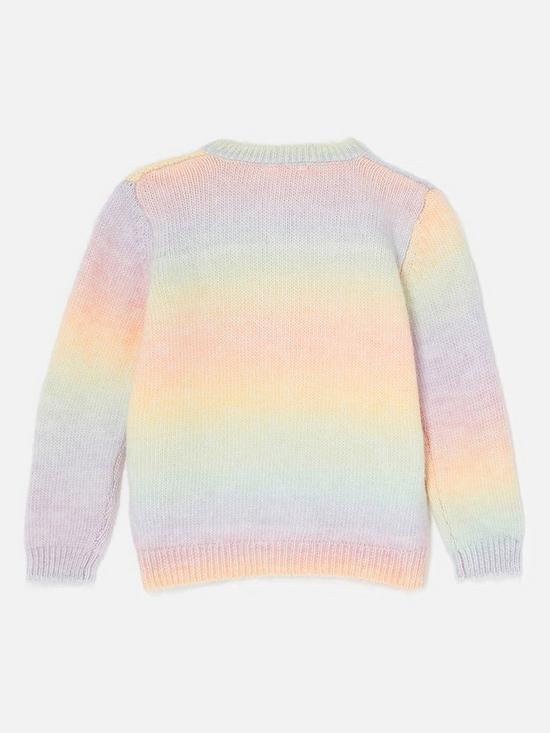 back image of accessorize-girls-rainbow-ombre-cardigan-multi