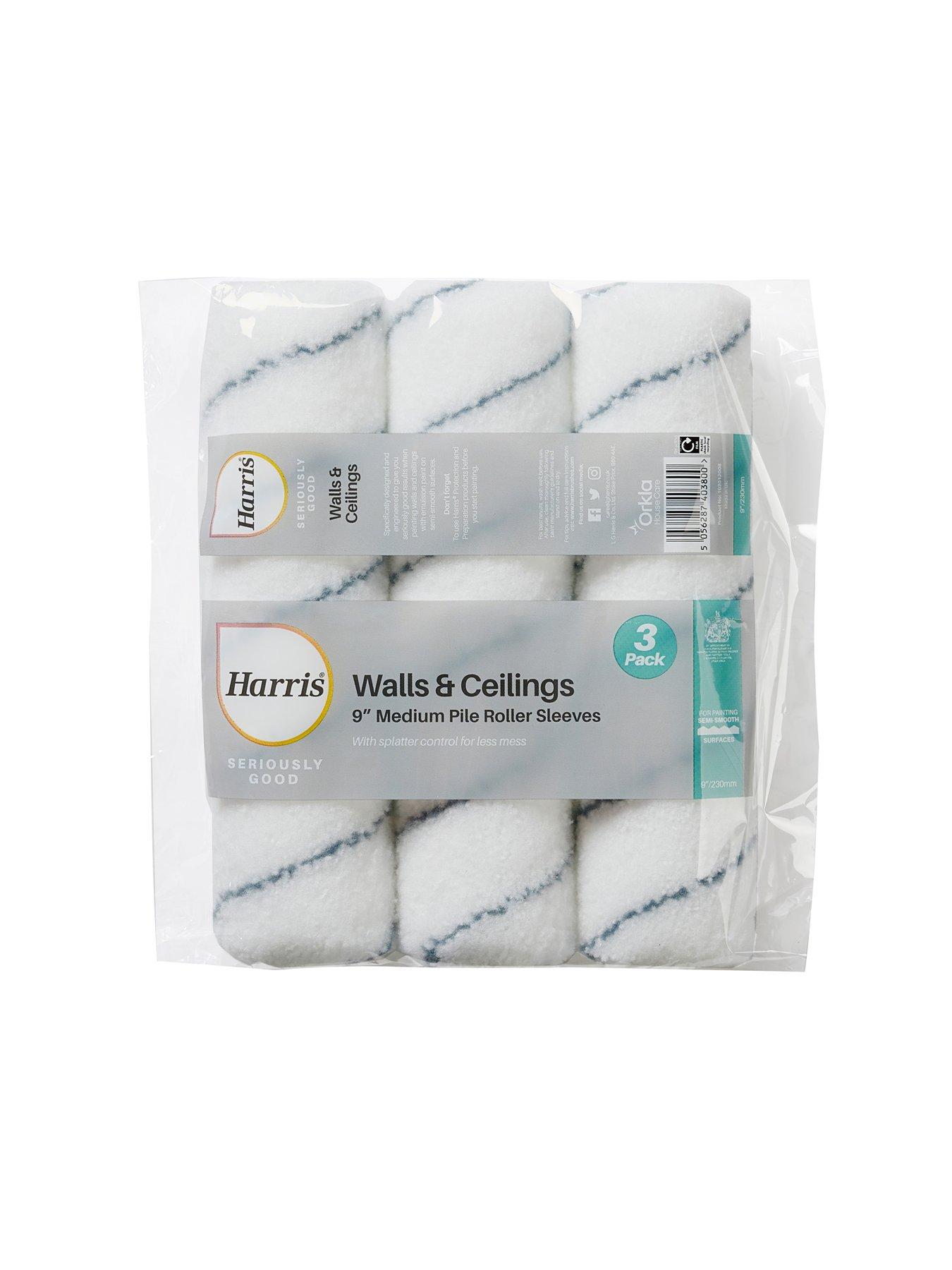 Image 2 of 2 of Harris Seriously Good Walls &amp; Ceilings Medium Pile Roller Sleeve 9in 3 Pack - 180&nbsp;grams