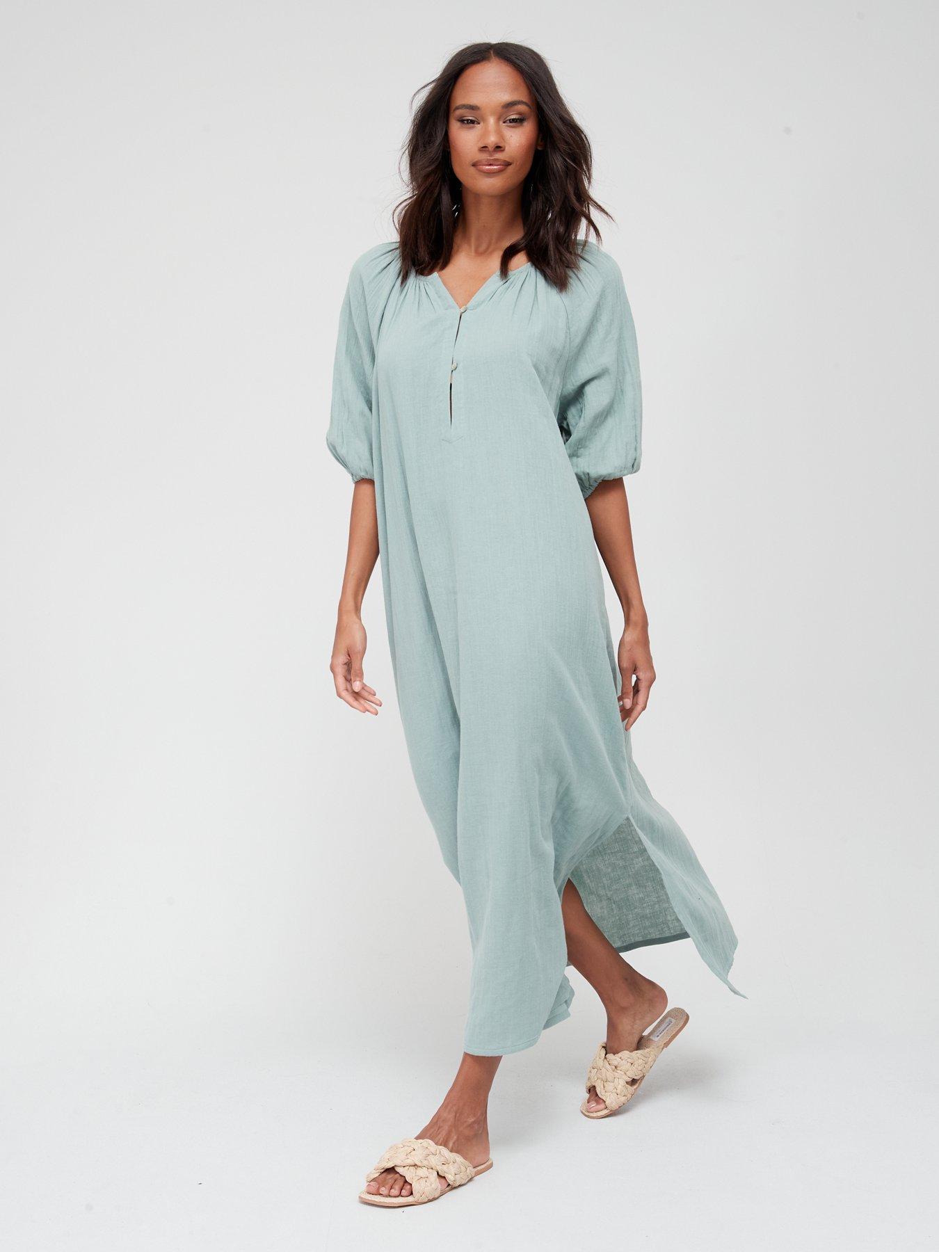 long sleeve beach kaftan