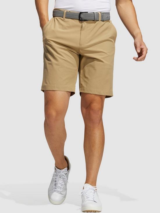 front image of adidas-golf-ultimate365-core-shorts-beige