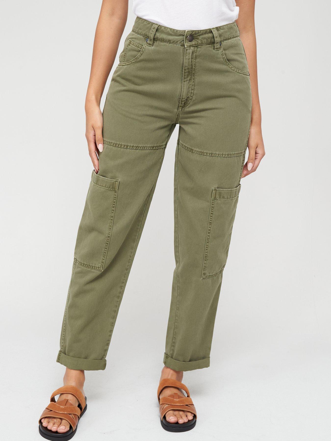 Womens Clothing Trousers Slacks and Chinos Cargo trousers Collusion Cotton Straight Leg Utility Cargo Trousers in Natural 
